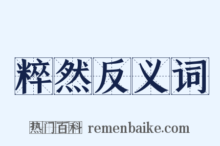 粹然反义词是什么意思的图片